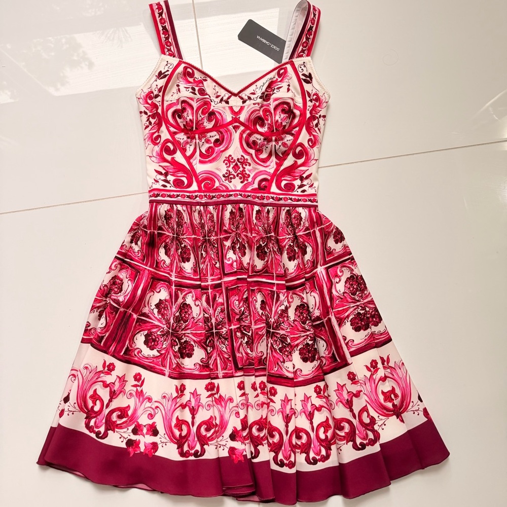 Dolce & Gabbana Pink and White Mini Dress - Picture 4 of 8